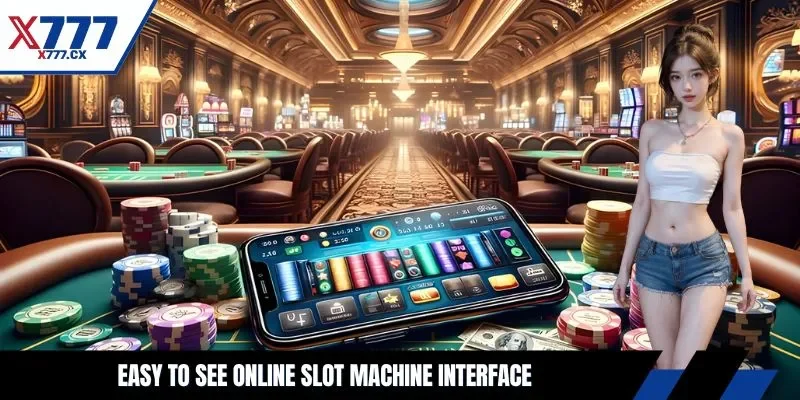 Easy to see online slot machine interface